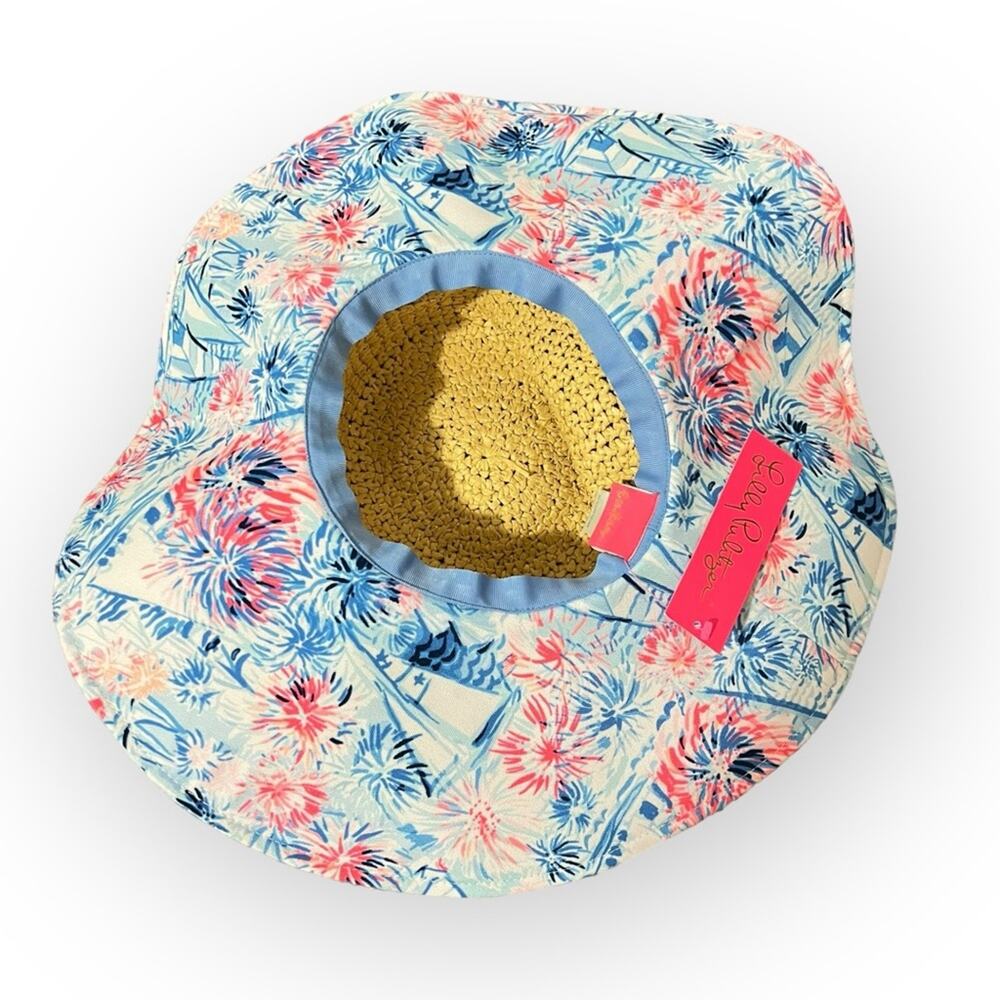 Lilly Pulitzer Large Floppy Sun Hat Sea To Shining Sea NWT - Picture 2 of 3